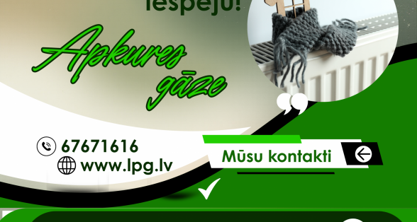 Uzpildi tvertni ar gāzi apkures vajadzībām pēc 2025.gada cenām