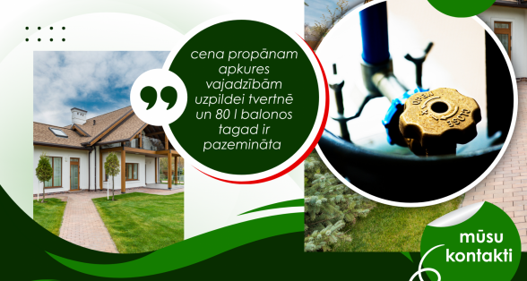 Cenas pazemināšana propānam apkures vajadzībām