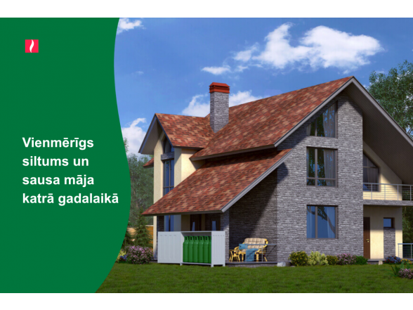 Apkure mazām mājām ar balonu skapju iekārtu