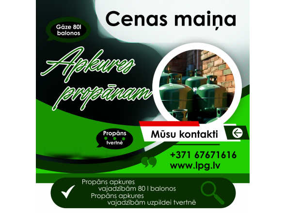 Cenas maiņa propānam apkures vajadzībām