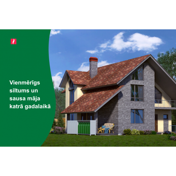 Apkure mazām mājām ar balonu skapju iekārtu